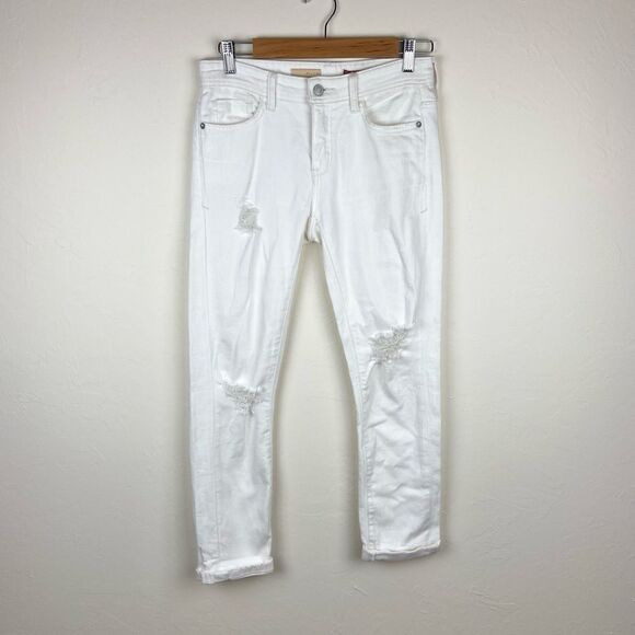 Anthropologie Pilcro & The Letterpress Distressed Slim Straight Jeans - White - Picture 1 of 7
